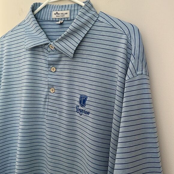 Peter Millar Summer Comfort Performance Polo Shirts Striped Set of 2 XL Flawed - Picture 4 of 11